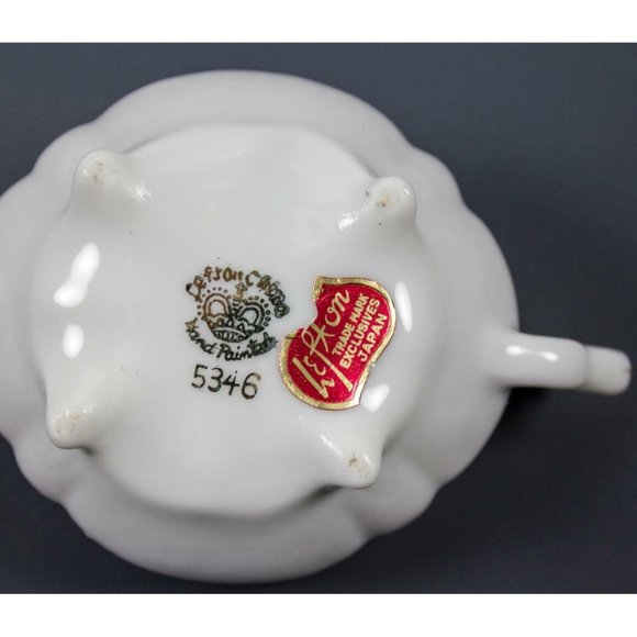 Vtg Lefton China Hand Painted White & Gold Cream & Sugar #5346 Child/Doll Size - Picture 7 of 12